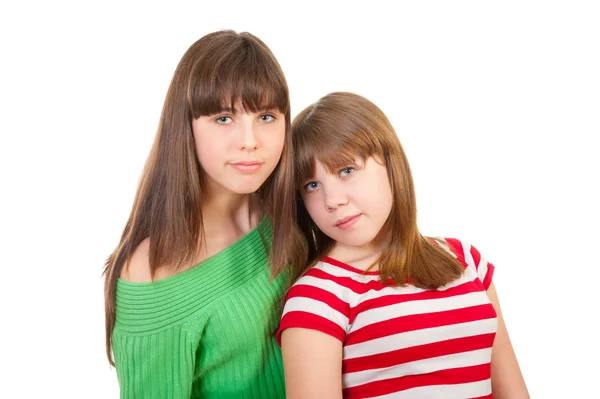 Pełny portret dwóch dziewczyn — Zdjęcie stockowe