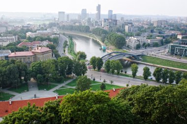 View of Mindaugas Bridge, Vilnius, Lithuania clipart