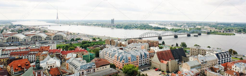 Panoramic view of Old Riga, Latvia