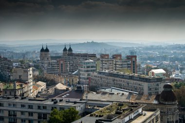 Panoramic view over est european town - Iasi, Romania clipart