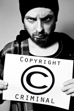 Man arrested for violating copyright laws clipart