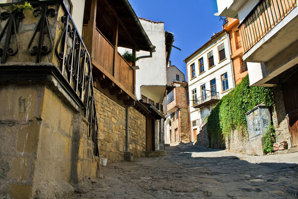 Traditional houses in medieval town of Veliko Tarnovo, Bulgaria
