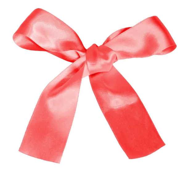 Roze geschenk boog geïsoleerd op wit — Stockfoto