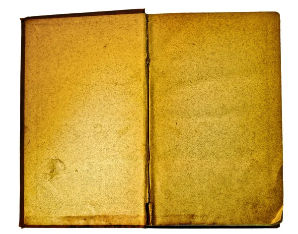 Leeg Antieke Open Boek Geïsoleerd Wit — Stockfoto