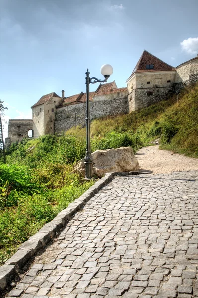 stock image Medieval castle in Brasov, romanian region