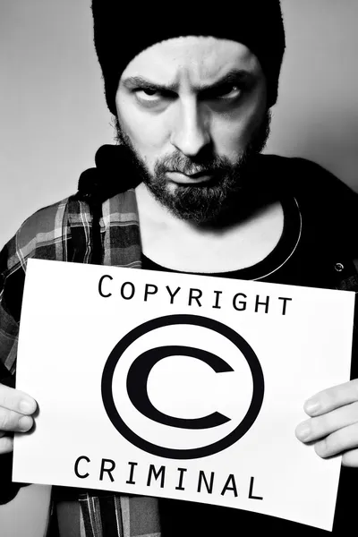 Человек Арестован Нарушение Законодательства Авторском Праве — стоковое фото
