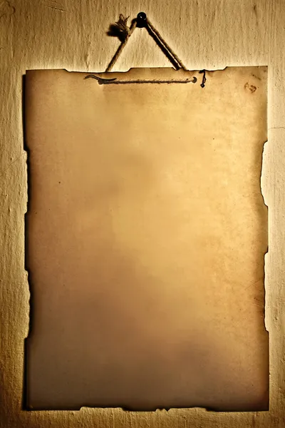 Vecchia Carta Appesa Muro Molto Spazio Testo — Foto Stock