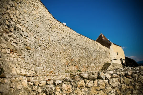 Big Wall Ancient Medieval Fortress Romania — Stock Photo, Image