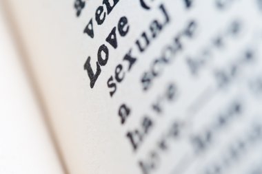 Love word in dictionary clipart