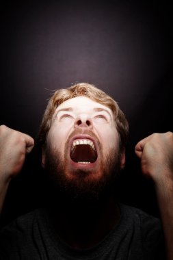 Scream of rebellion - angry furios man clipart