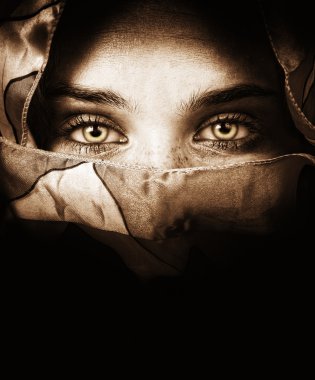 Sensual eyes of mysterious woman