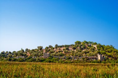 Antik ruine pydnai kale. Likya. Türkiye.