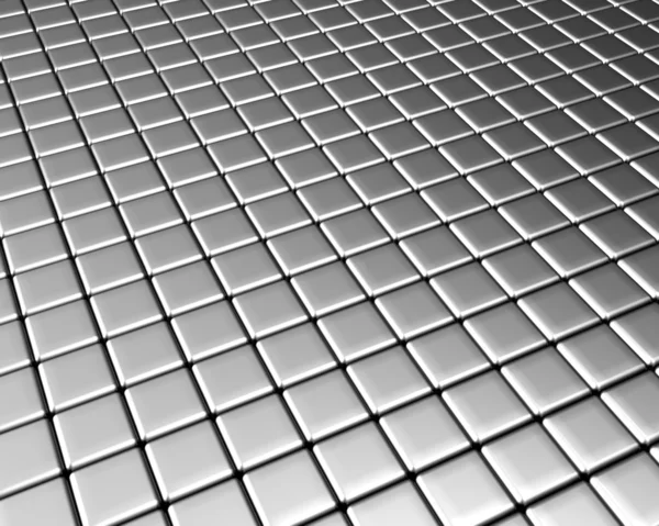 Square Pattern Aluminum Background Rendered — Stock Photo, Image