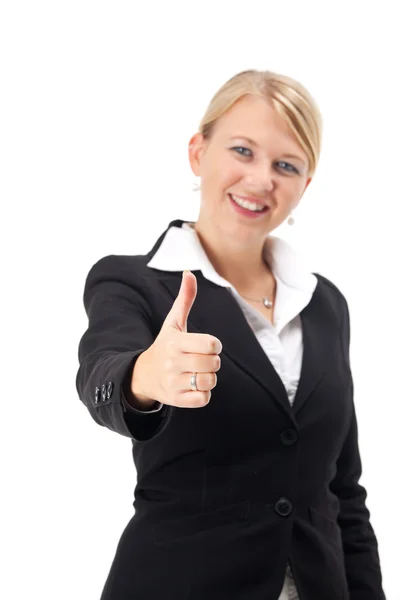 Stock image Business woman giving thumbs-up-sign