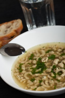 Bavarian soup with a spoon clipart