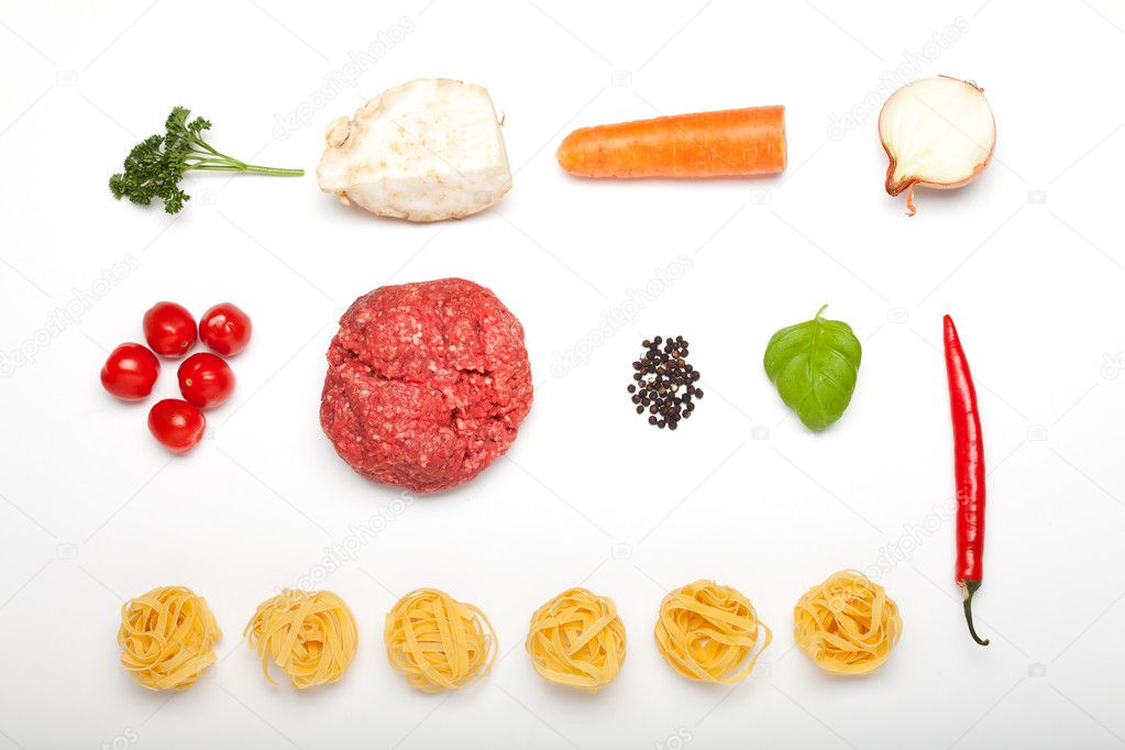 Concept from food on a white background