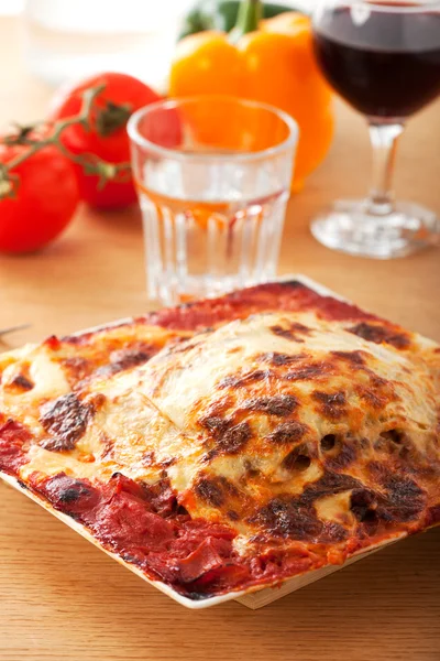 Closeup of a lasagna pasta dish — Stock Photo, Image
