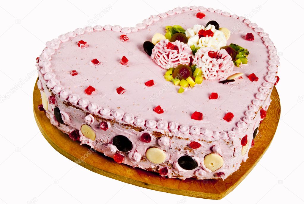 Cake in the shape of the heart