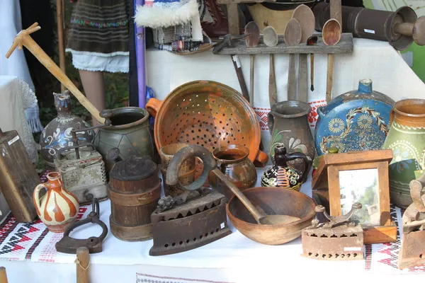 Antiquités Vintage Fers Repasser Sur Charbon Expositions Muséales Culture Autochtone — Photo