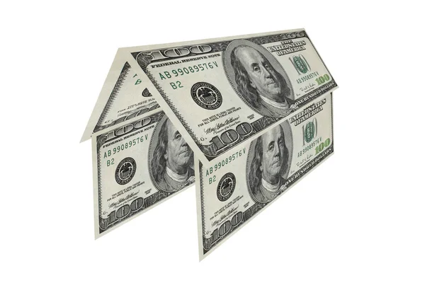 stock image House and investment made of an one hundred dollars