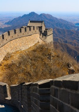 Great wall of Badaling, Beijing, China. Top View. clipart