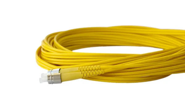 Optical Single Mode Patch Cord Isolated White — Stock Photo, Image