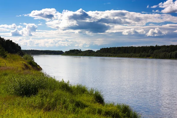 stock image The wide river. A sky with clouds. Vetluga. Russia.