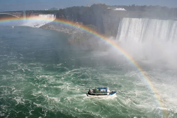 stock image Boat Under the Rainbow