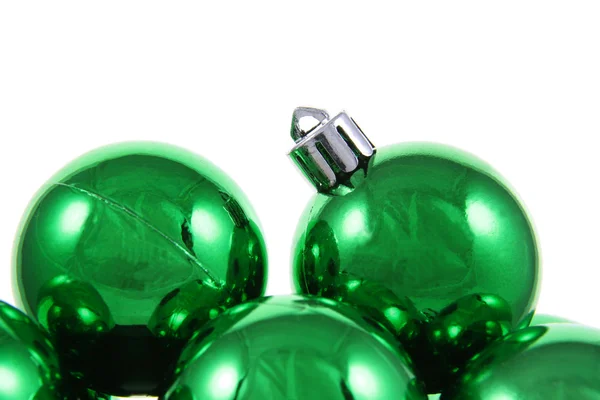 Groene vakantie kerstballen — Stockfoto
