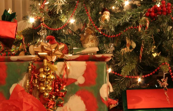 Ağaç ve hediyeler — Stok fotoğraf