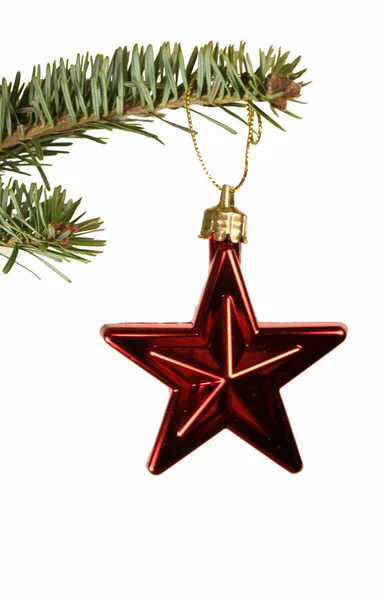Červená hvězda vánoční ozdoba — Stock fotografie