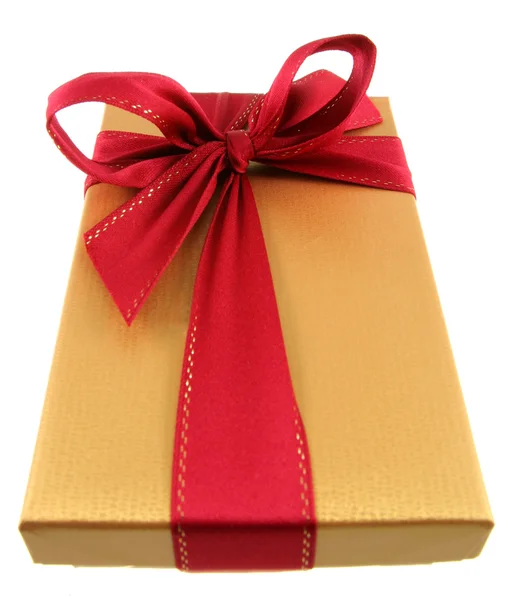Golden Christmas Gift — Stock Photo, Image