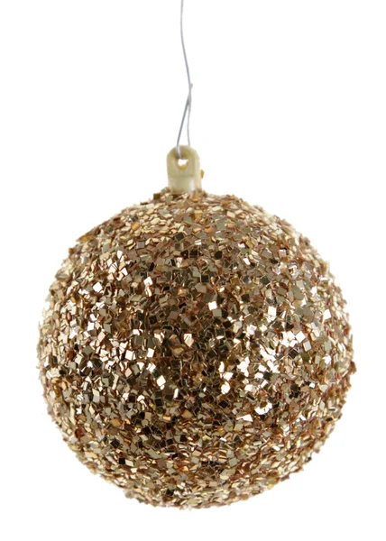 Ornamento de Natal Glittery ouro — Fotografia de Stock