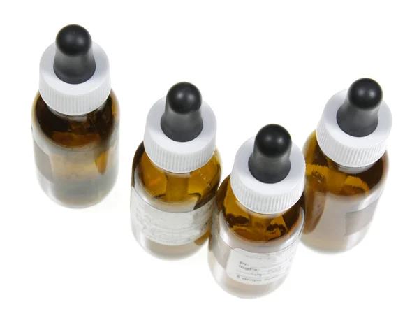 Fyra Dropper Flaskor Med Naturopathic Medicin Dem — Stockfoto