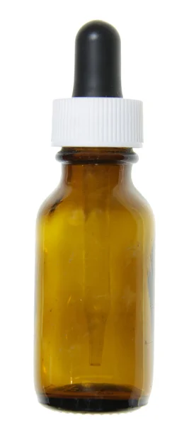 包含自然医学疗法 在白色背景上孤立的滴管瓶 — 图库照片