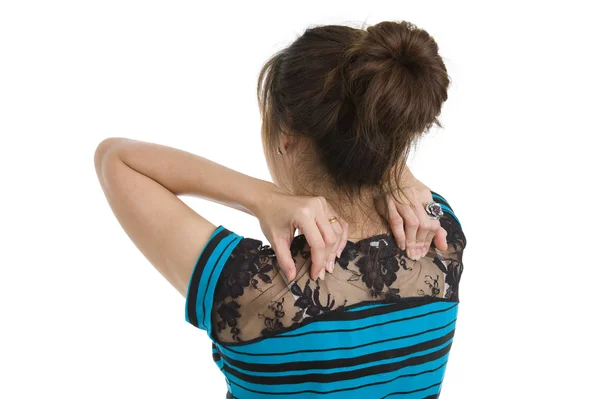 Wanita dengan Neck Pain — Stok Foto
