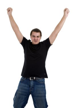 Man celebrating his success clipart