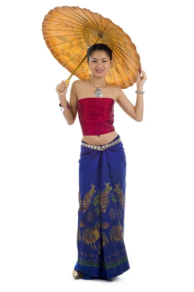 Asijská dívka v tradičním — Stock fotografie