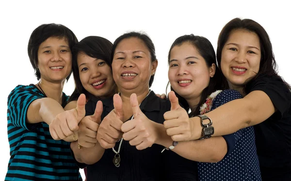 Азіатські жінки з великими пальцями вгору — стокове фото