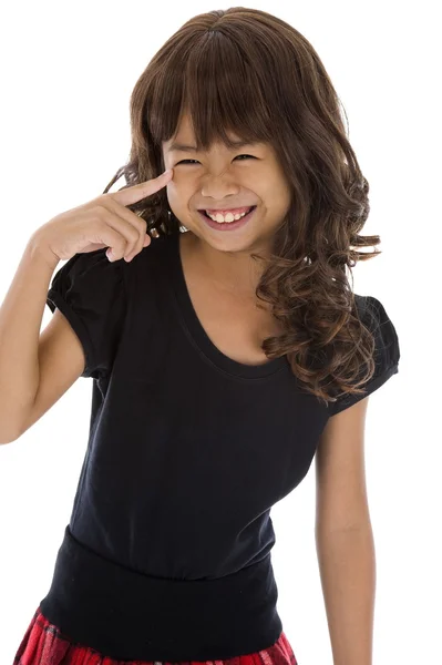 Menina com um enorme sorriso — Fotografia de Stock