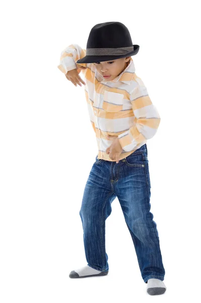 Хлопчик танцює — стокове фото