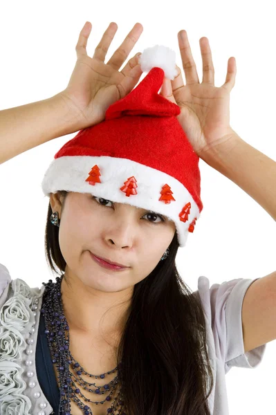 Mujer con sombrero de Santa Claus —  Fotos de Stock