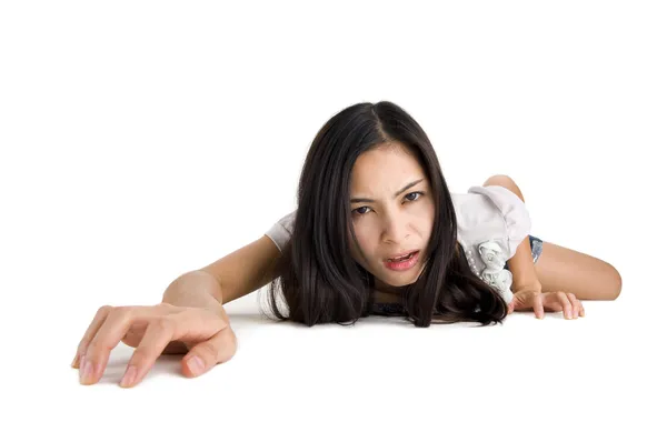 Woman crawling on all fours — Stock Photo, Image