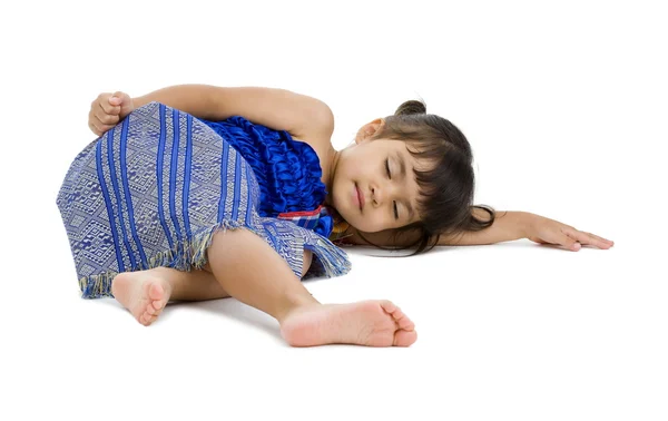 Мила маленька дівчинка спить — стокове фото