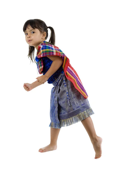 Küçük kız kenara stepping — Stok fotoğraf