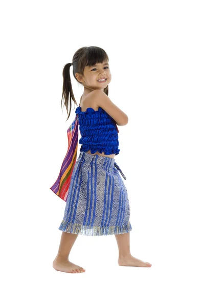 Klein meisje in traditionele Thaise — Stockfoto