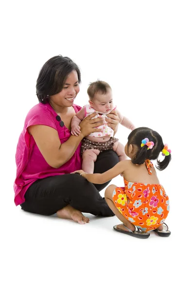 Happy mother with two sweet girls — Stock Photo, Image