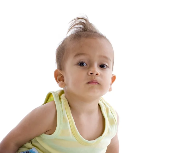 Komik saç modeli olan küçük çocuk — Stok fotoğraf