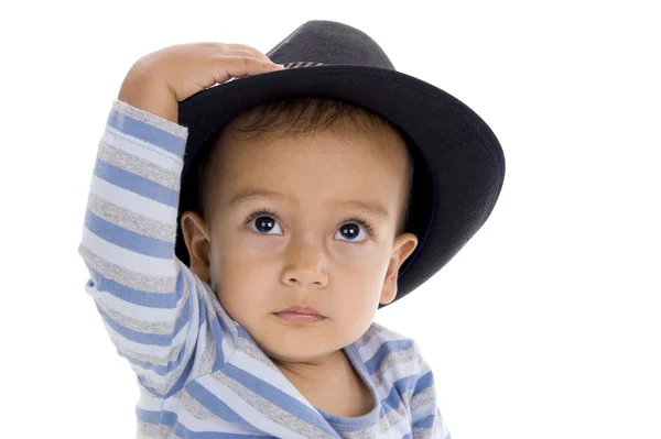 Cute Little Boy Hat Isolated White Background — Stock Photo, Image