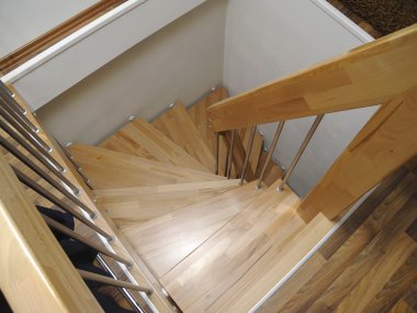 Modern wood stairs clipart